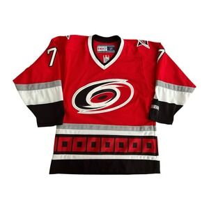 NHL CCM Carolina Hurricanes Jersey S Red Rare Hockey Stanley Cup 90s Vintage